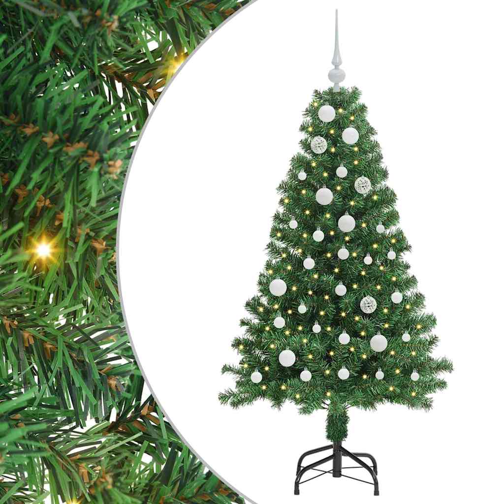 Künstlicher Weihnachtsbaum mit 150 LEDs mit Ständer Grün 150 cm