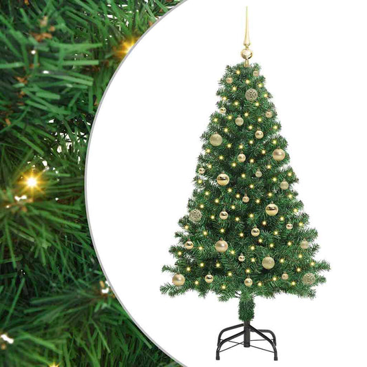 Künstlicher Weihnachtsbaum mit 150 LEDs mit Ständer Grün 150 cm