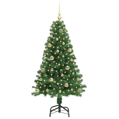 Künstlicher Weihnachtsbaum mit 150 LEDs mit Ständer Grün 150 cm
