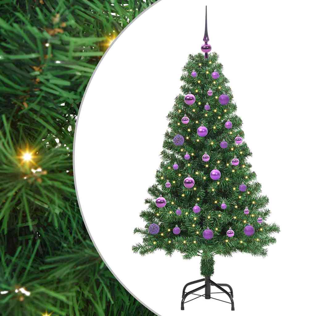 Künstlicher Weihnachtsbaum mit 150 LEDs mit Ständer Grün 150 cm