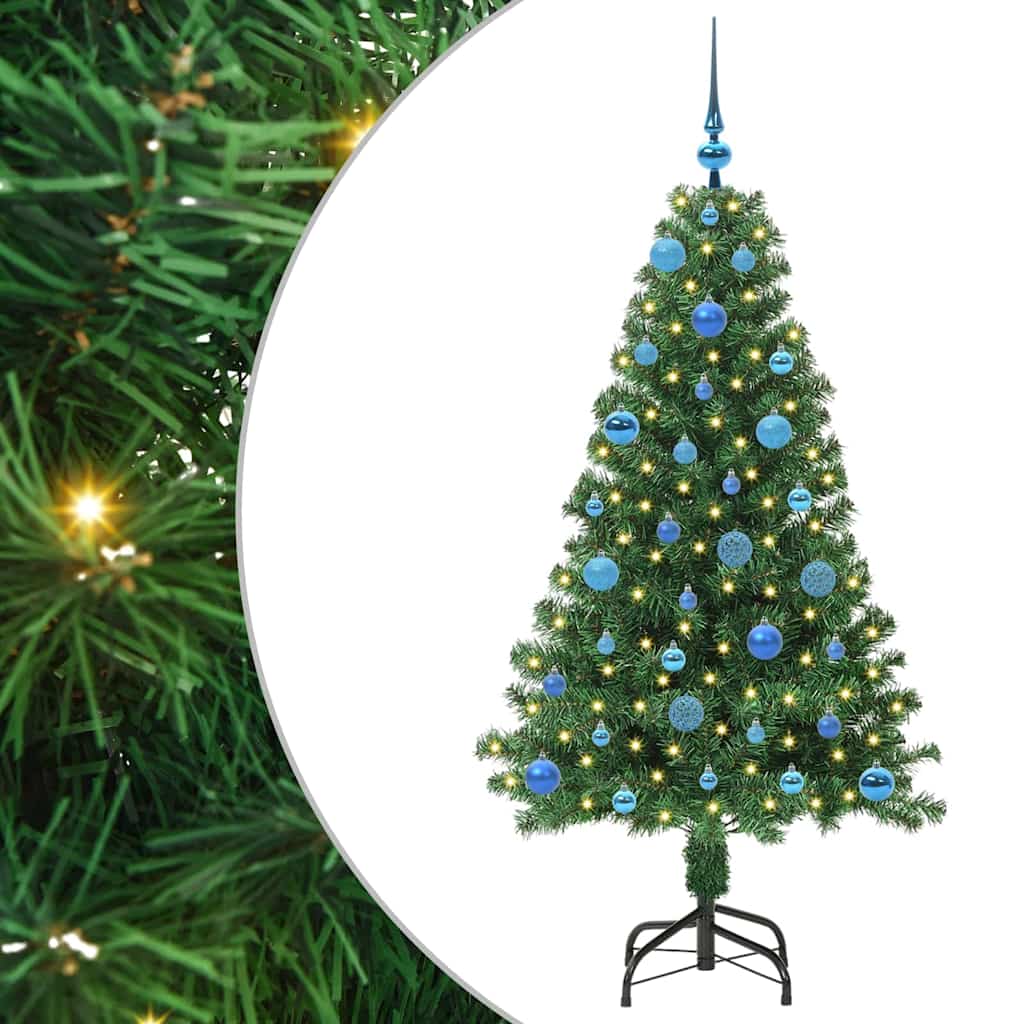 Künstlicher Weihnachtsbaum mit 150 LEDs mit Ständer Grün 150 cm