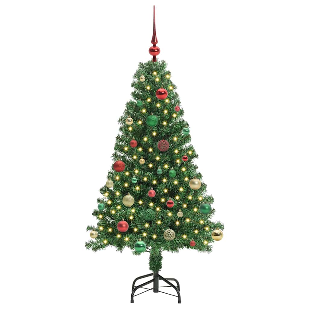 Künstlicher Weihnachtsbaum mit 150 LEDs mit Ständer Grün 150 cm