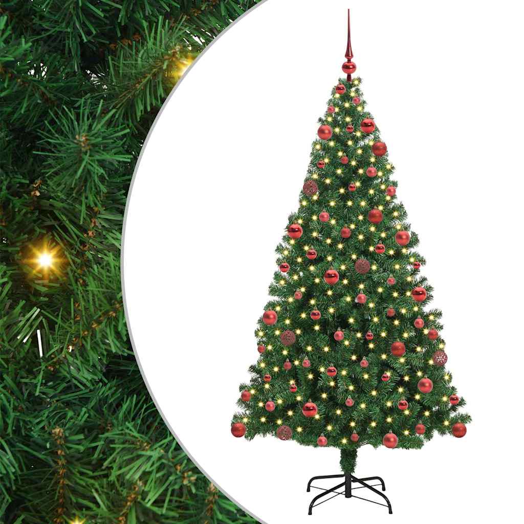 Künstlicher Weihnachtsbaum mit 300 LEDs mit Ständer Grün 180 cm