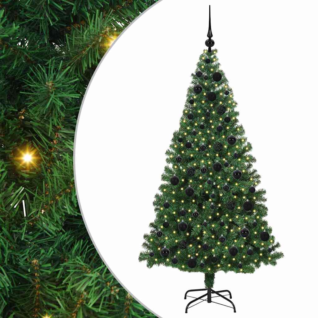 Künstlicher Weihnachtsbaum mit 300 LEDs mit Ständer Grün 180 cm