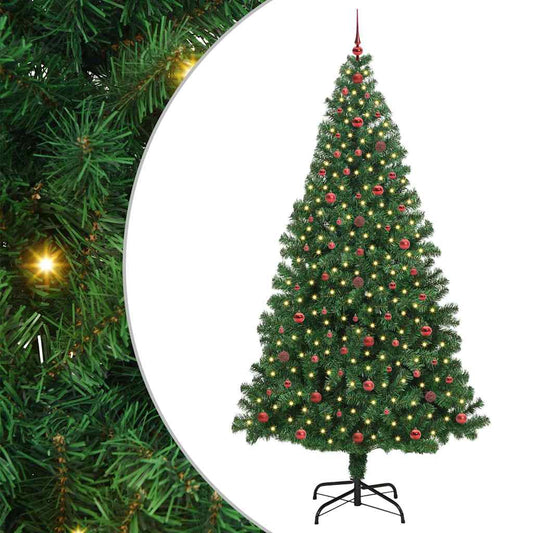 Künstlicher Weihnachtsbaum mit 300 LEDs mit Ständer Grün 240 cm