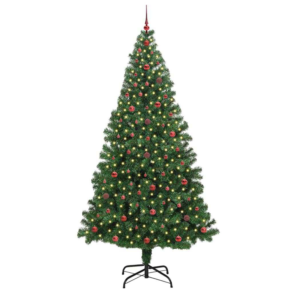 Künstlicher Weihnachtsbaum mit 300 LEDs mit Ständer Grün 240 cm