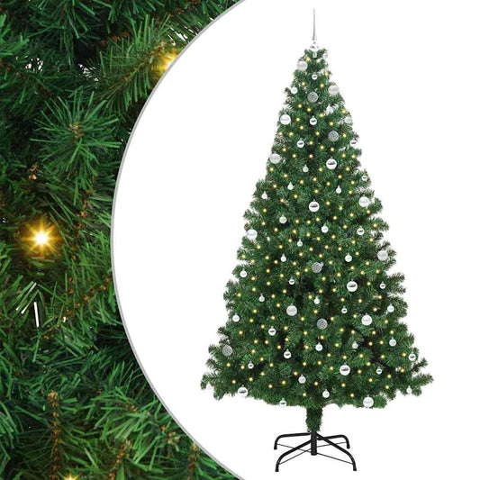 Künstlicher Weihnachtsbaum mit 300 LEDs mit Ständer Grün 240 cm