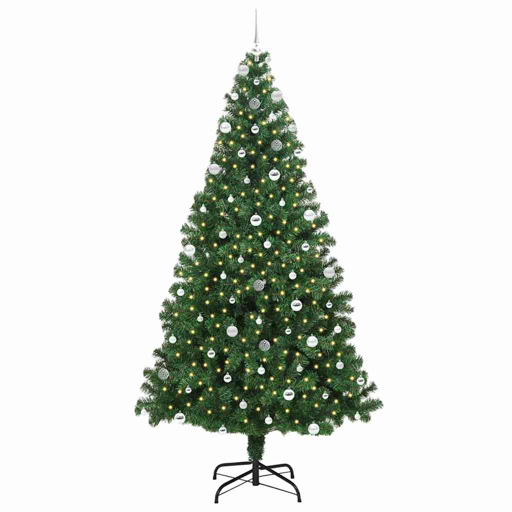 Künstlicher Weihnachtsbaum mit 300 LEDs mit Ständer Grün 240 cm
