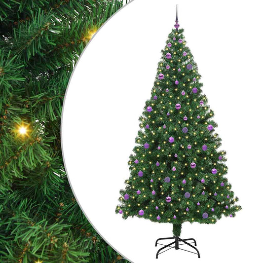 Künstlicher Weihnachtsbaum mit 300 LEDs mit Ständer Grün 240 cm