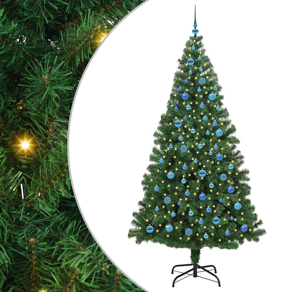 Künstlicher Weihnachtsbaum mit 300 LEDs mit Ständer Grün 240 cm