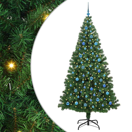 Künstlicher Weihnachtsbaum mit 300 LEDs mit Ständer Grün 240 cm