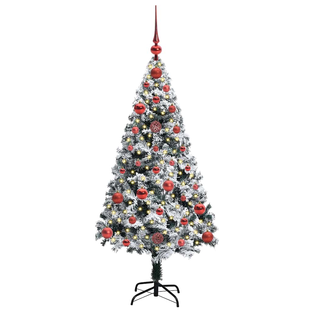 Künstlicher Weihnachtsbaum mit 150 LEDs mit Ständer Weiß 120 cm