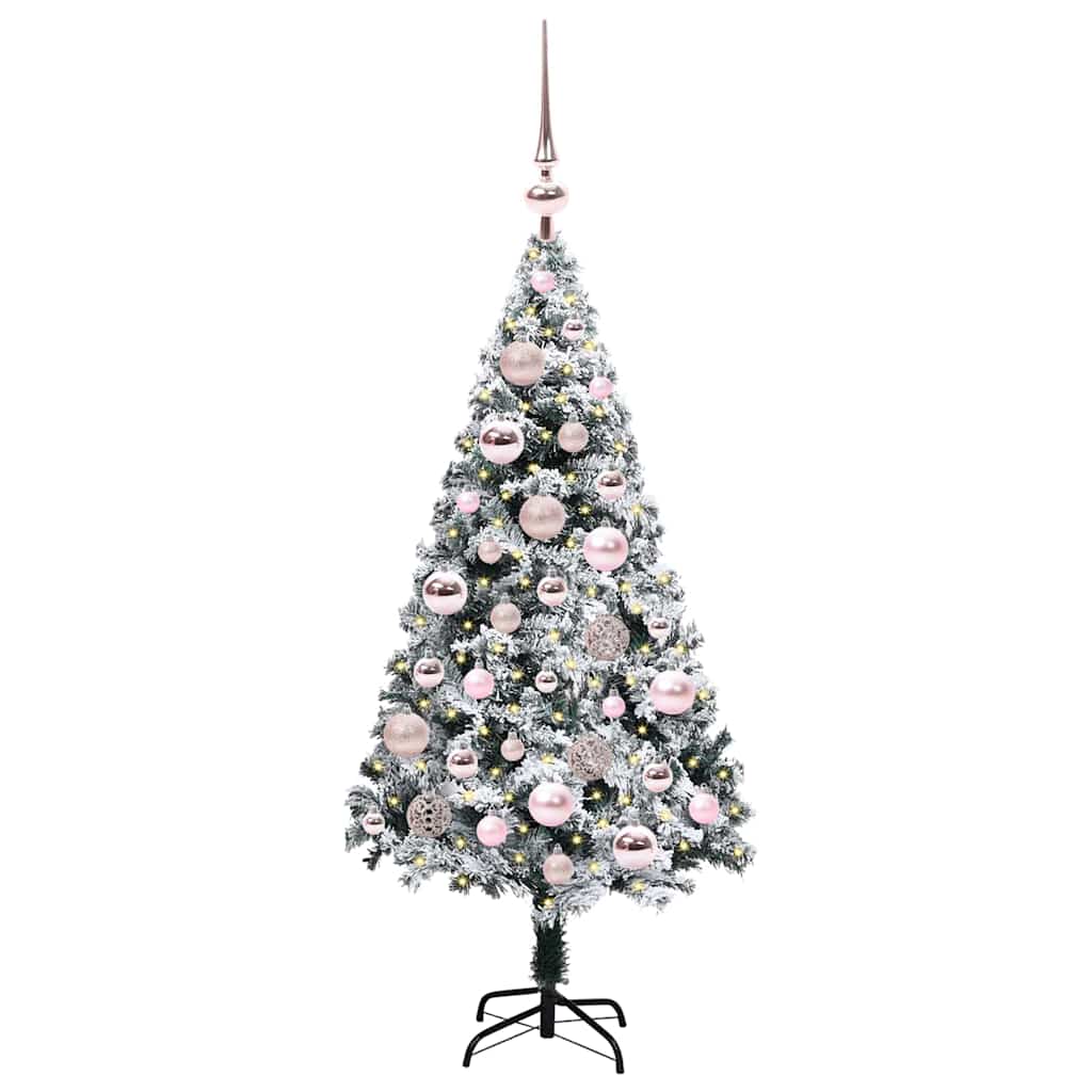 Künstlicher Weihnachtsbaum mit 150 LEDs mit Ständer Weiß 120 cm