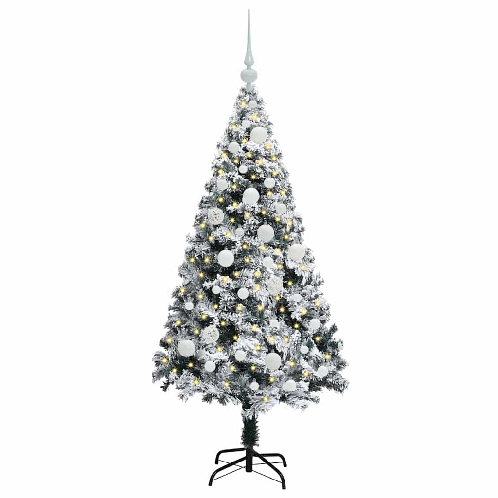 Künstlicher Weihnachtsbaum mit 150 LEDs mit Ständer Weiß 120 cm