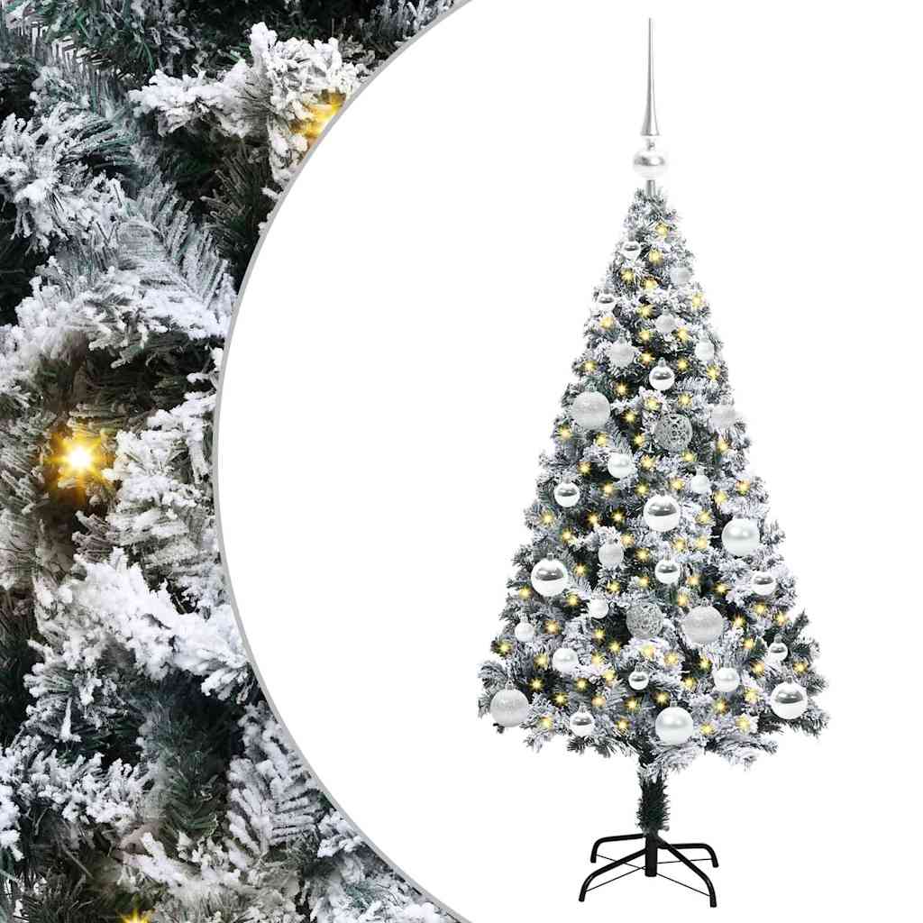 Künstlicher Weihnachtsbaum mit 150 LEDs mit Ständer Weiß 120 cm