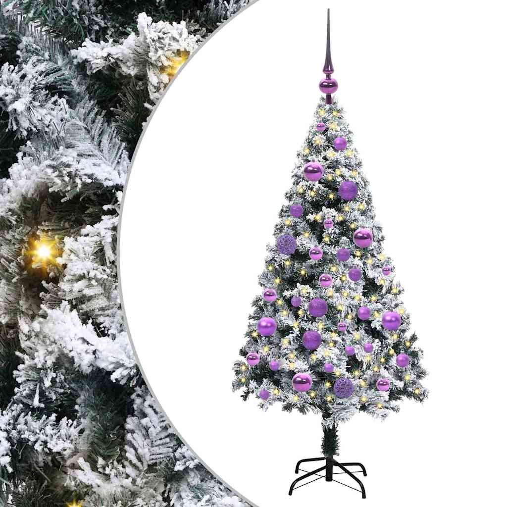 Künstlicher Weihnachtsbaum mit 150 LEDs mit Ständer Weiß 120 cm