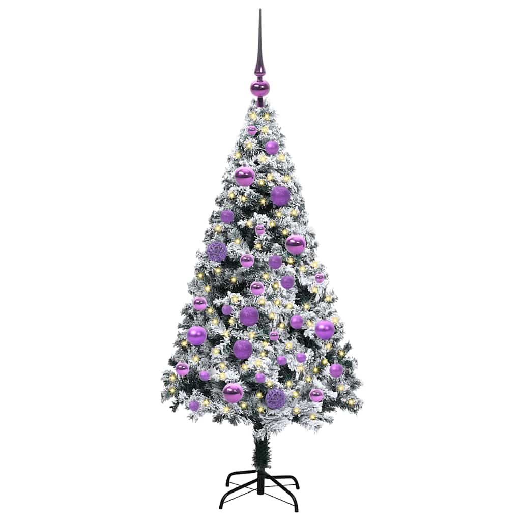 Künstlicher Weihnachtsbaum mit 150 LEDs mit Ständer Weiß 120 cm