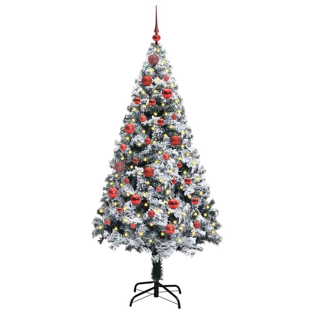 Künstlicher Weihnachtsbaum mit 150 LEDs mit Ständer Weiß 150 cm