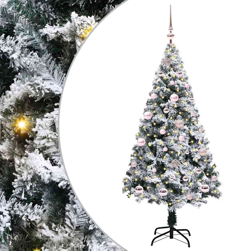 Künstlicher Weihnachtsbaum mit 150 LEDs mit Ständer Weiß 150 cm