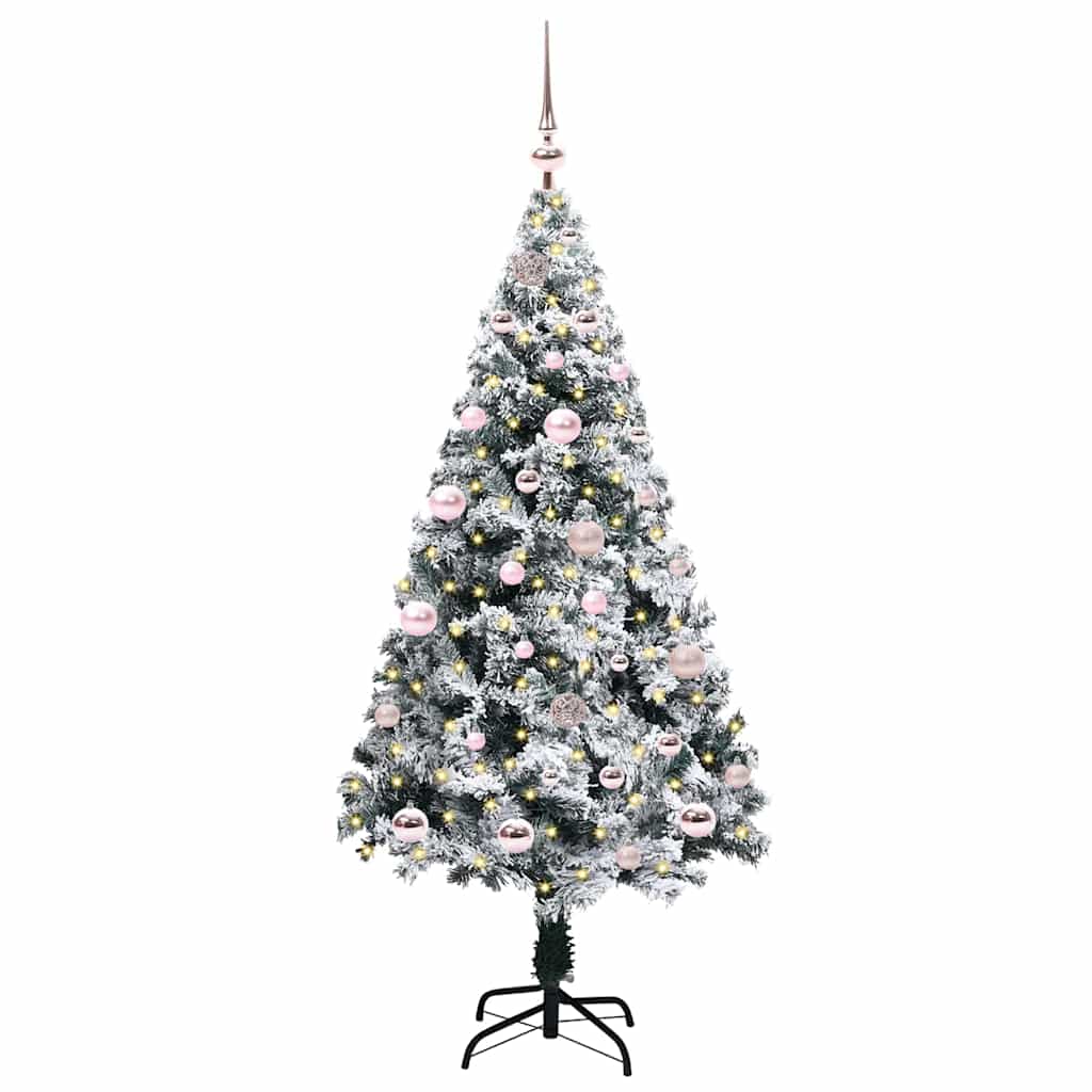 Künstlicher Weihnachtsbaum mit 150 LEDs mit Ständer Weiß 150 cm