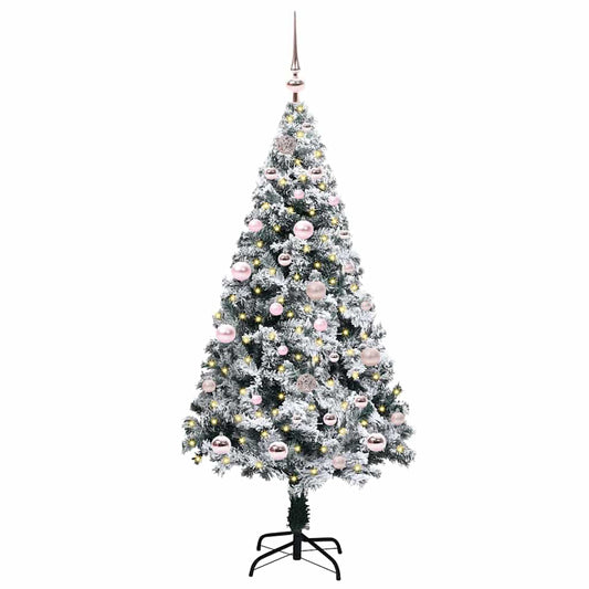 Künstlicher Weihnachtsbaum mit 150 LEDs mit Ständer Weiß 150 cm