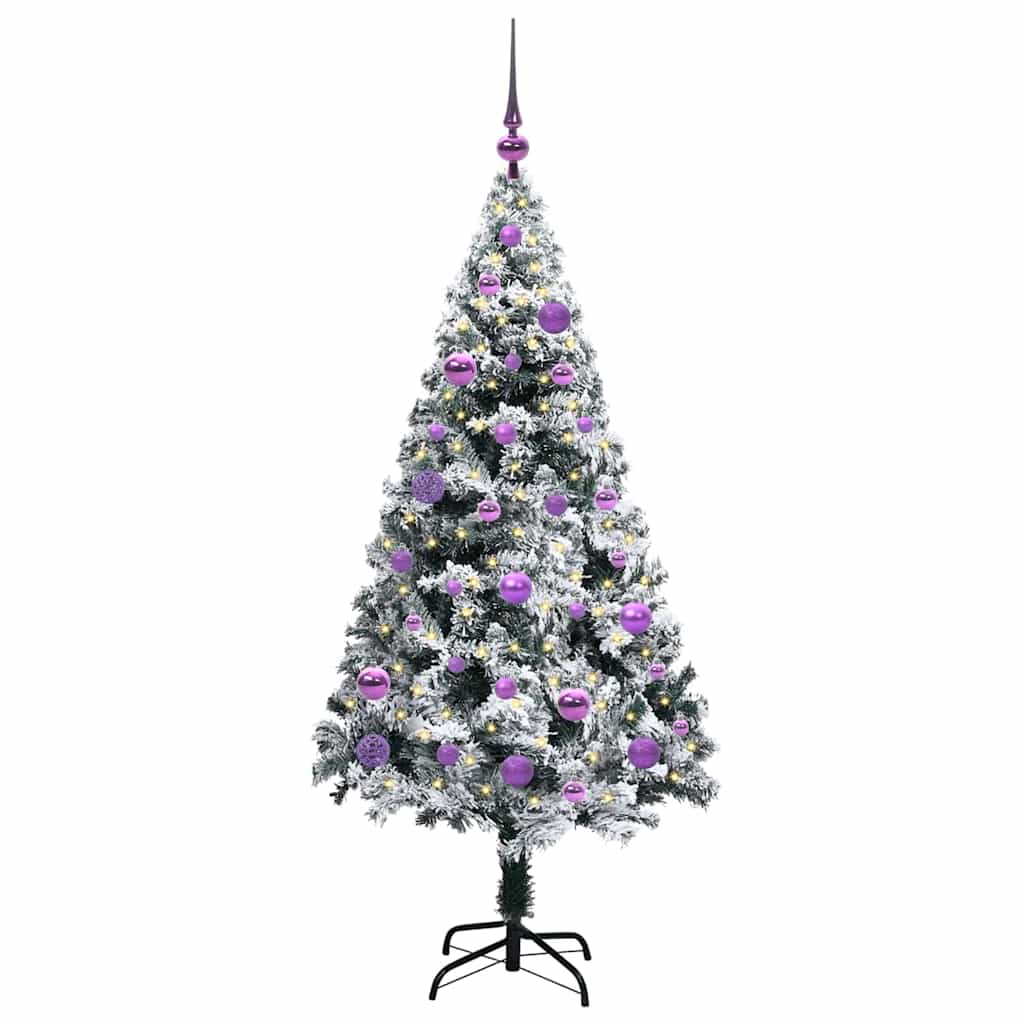 Künstlicher Weihnachtsbaum mit 150 LEDs mit Ständer Weiß 150 cm