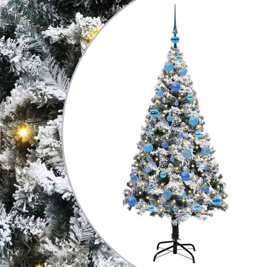 Künstlicher Weihnachtsbaum mit 150 LEDs mit Ständer Weiß 150 cm