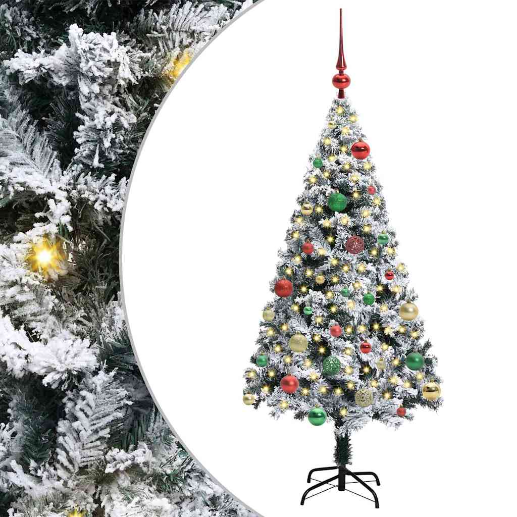 Künstlicher Weihnachtsbaum mit 150 LEDs mit Ständer Weiß 150 cm