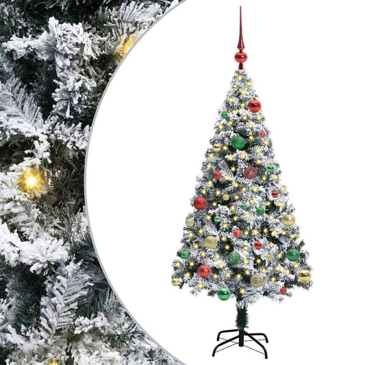 Künstlicher Weihnachtsbaum mit 150 LEDs mit Ständer Weiß 150 cm