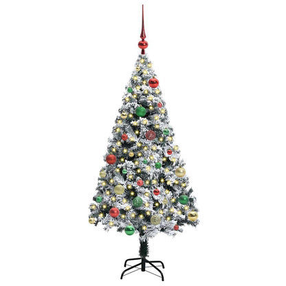 Künstlicher Weihnachtsbaum mit 150 LEDs mit Ständer Weiß 150 cm