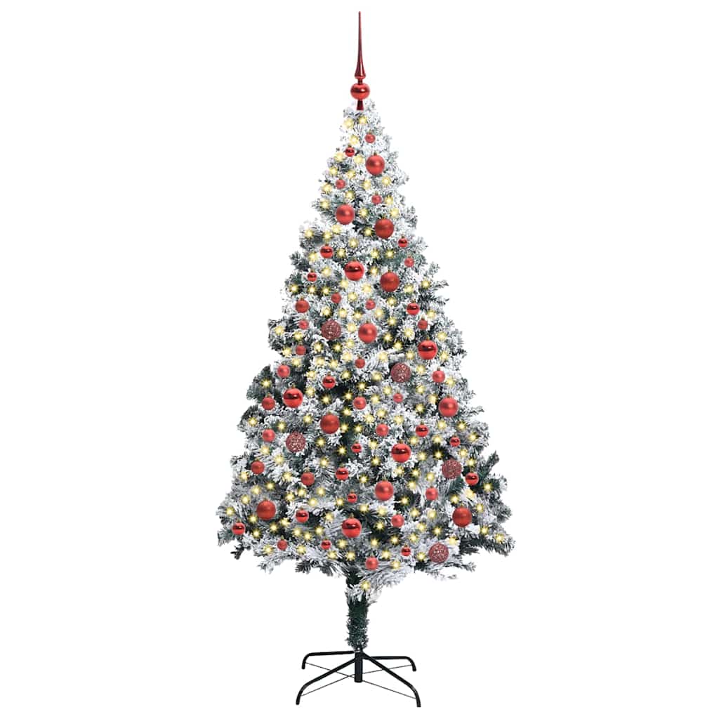 Künstlicher Weihnachtsbaum mit 300 LEDs mit Ständer Weiß 180 cm