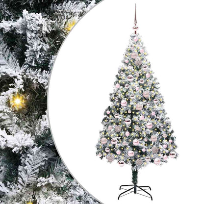 Künstlicher Weihnachtsbaum mit 300 LEDs mit Ständer Weiß 180 cm