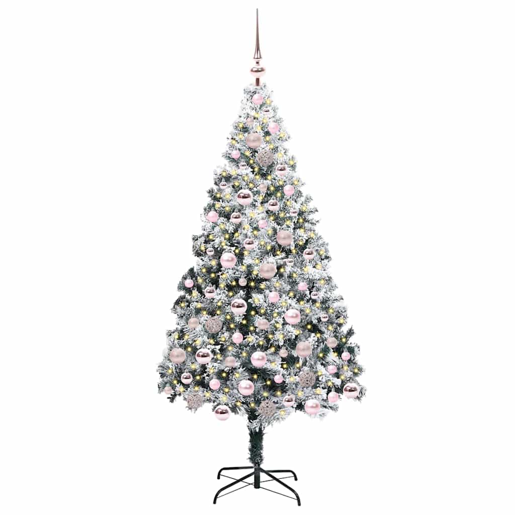 Künstlicher Weihnachtsbaum mit 300 LEDs mit Ständer Weiß 180 cm