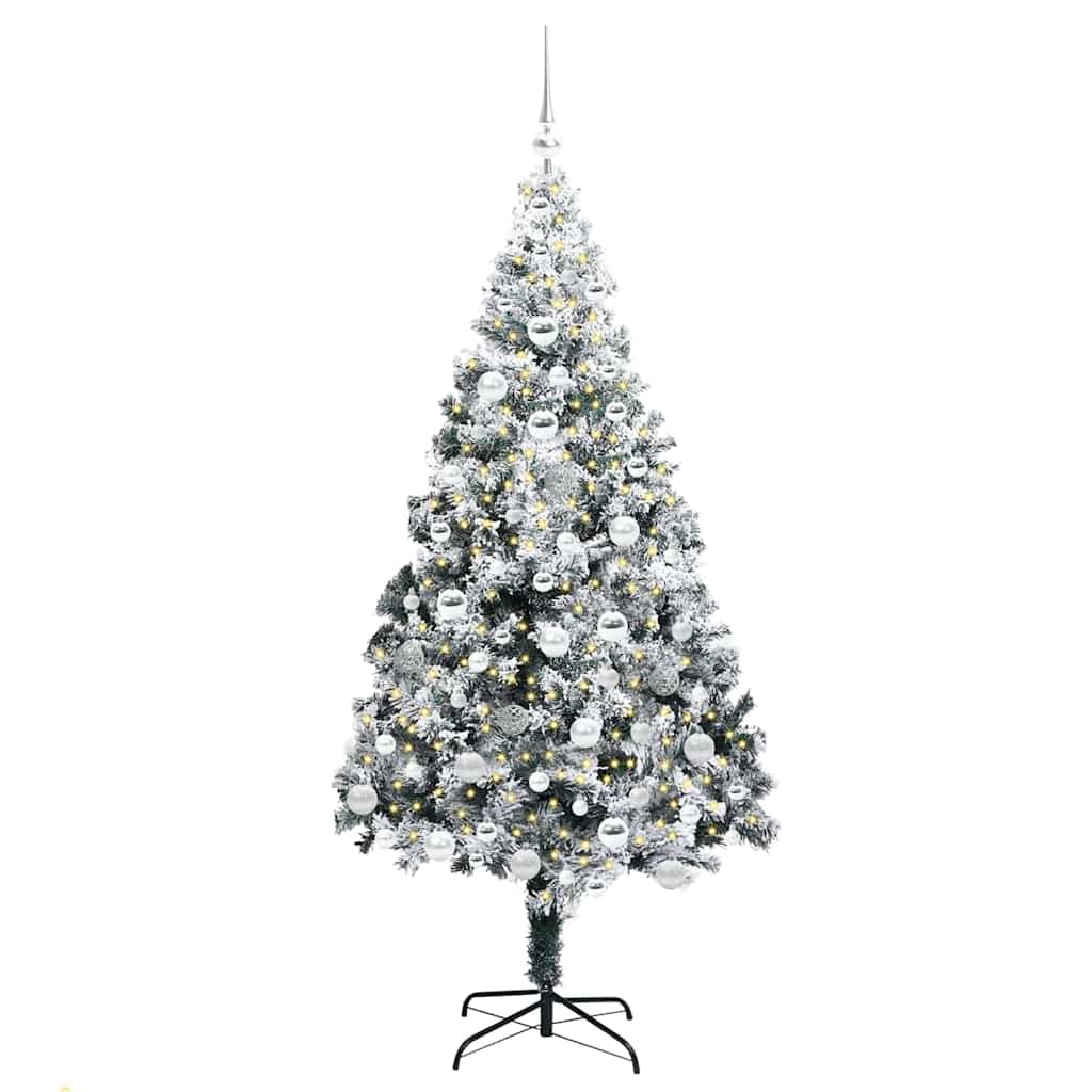 Künstlicher Weihnachtsbaum mit 300 LEDs mit Ständer Weiß 180 cm