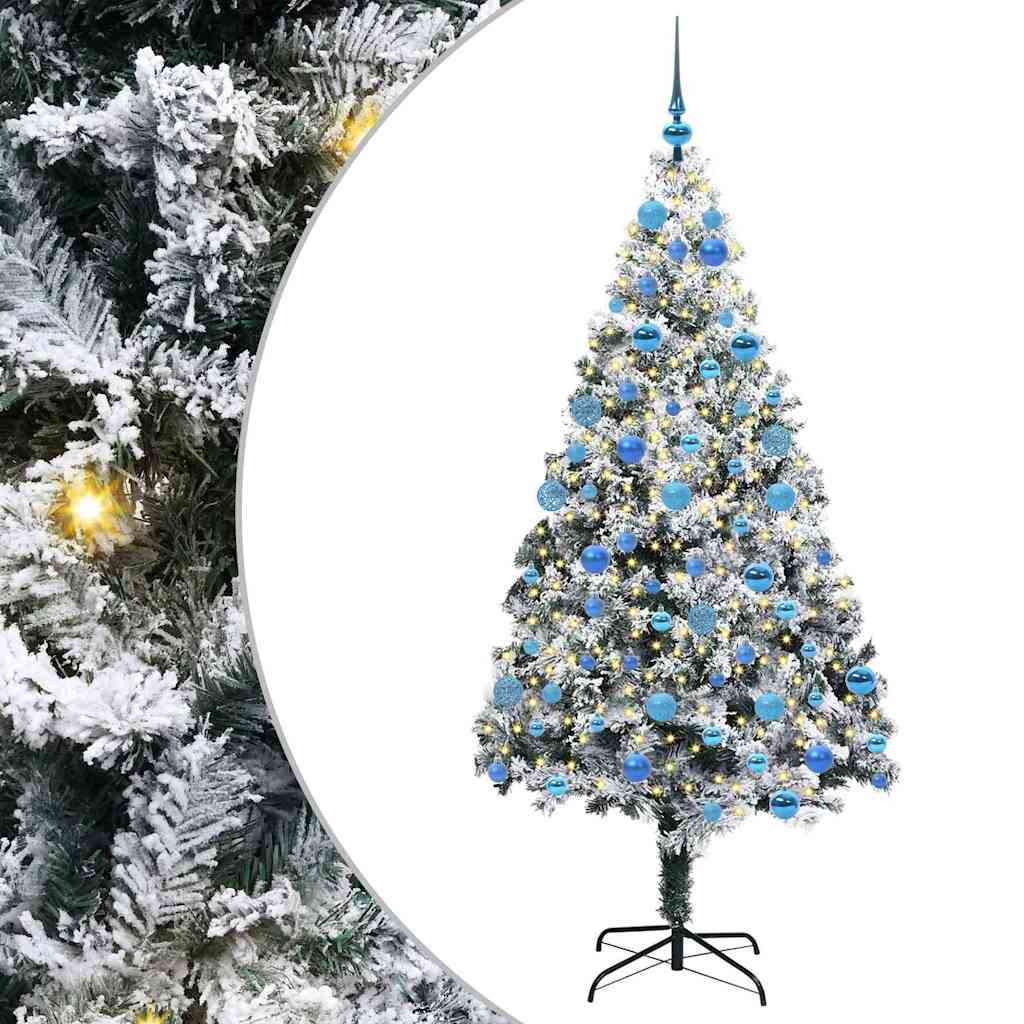 Künstlicher Weihnachtsbaum mit 300 LEDs mit Ständer Weiß 180 cm