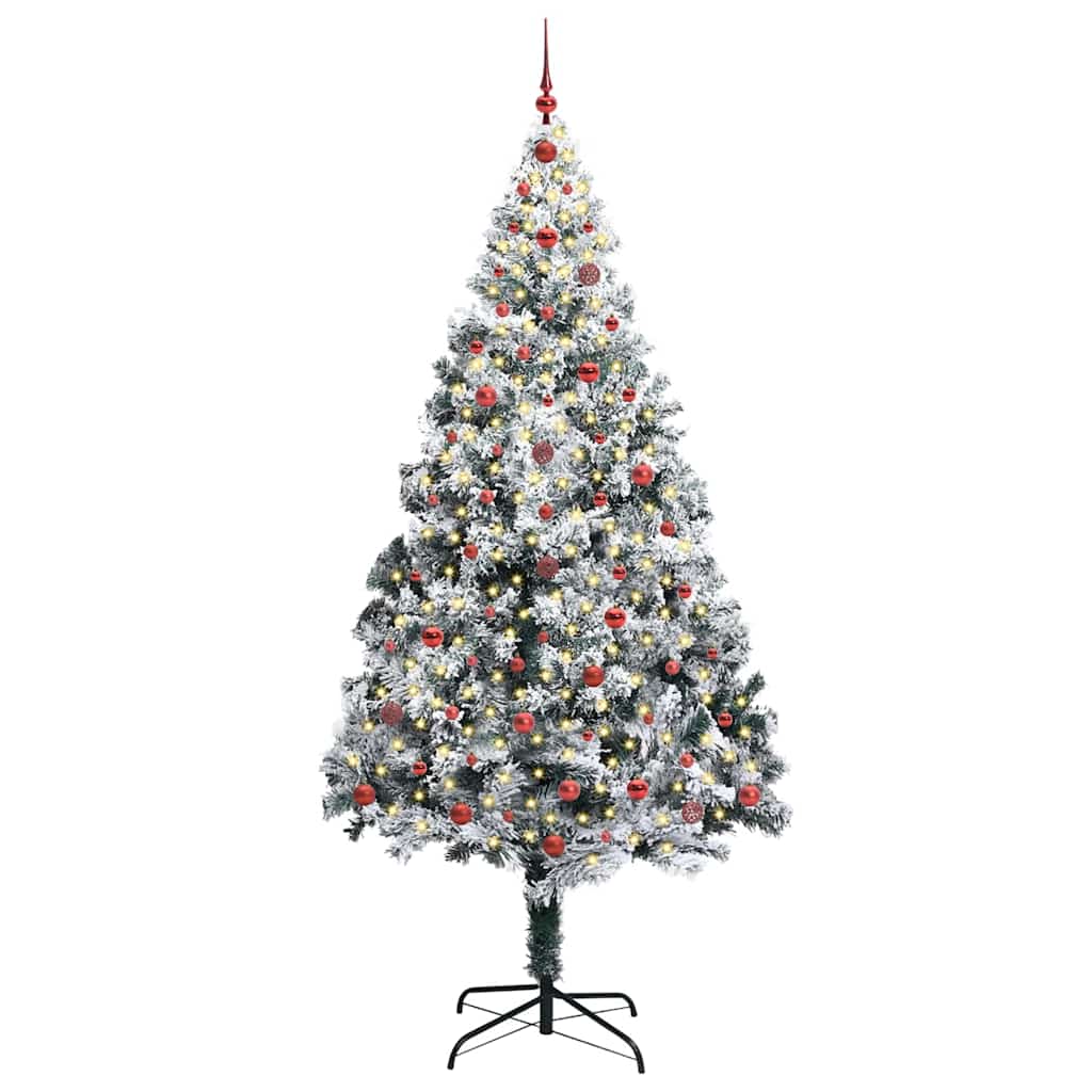 Künstlicher Weihnachtsbaum mit 300 LEDs mit Ständer Weiß 240 cm