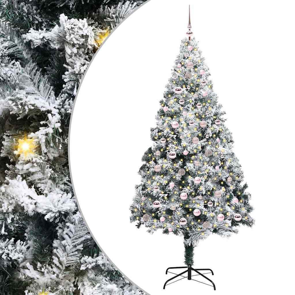 Künstlicher Weihnachtsbaum mit 300 LEDs mit Ständer Weiß 240 cm