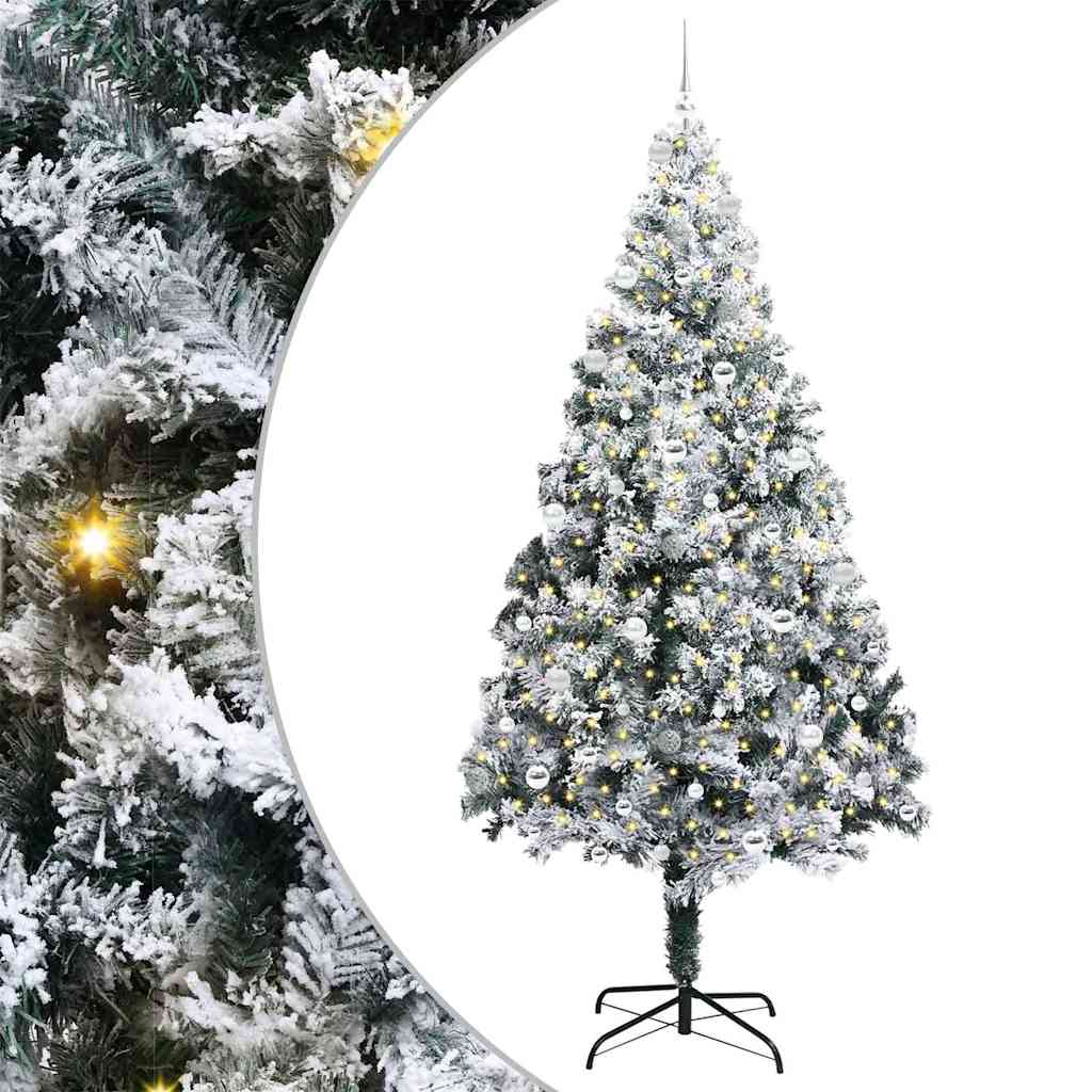 Künstlicher Weihnachtsbaum mit 300 LEDs mit Ständer Weiß 240 cm