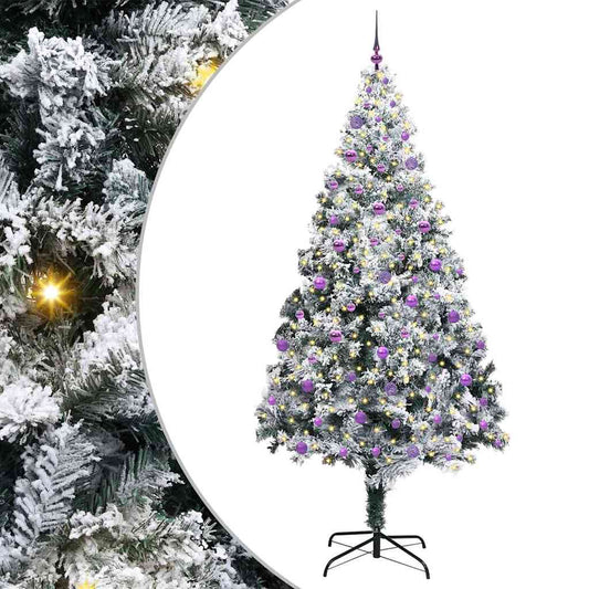 Künstlicher Weihnachtsbaum mit 300 LEDs mit Ständer Weiß 240 cm