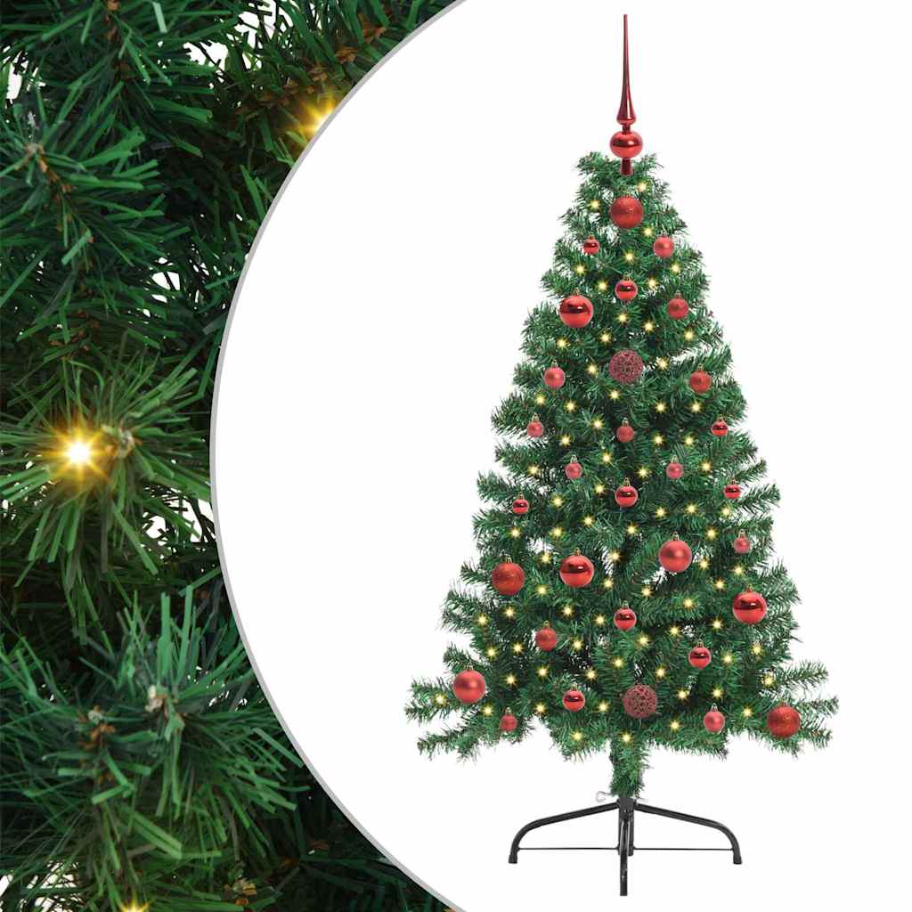 Künstlicher vorbeleuchteter Weihnachtsbaum Grün 120 cm PVC