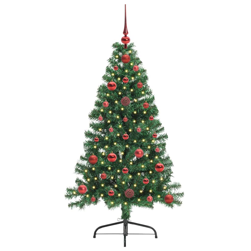 Künstlicher vorbeleuchteter Weihnachtsbaum Grün 120 cm PVC