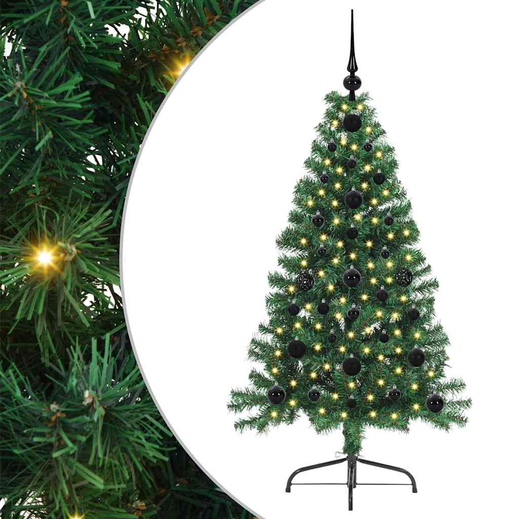 Künstlicher vorbeleuchteter Weihnachtsbaum Grün 120 cm PVC