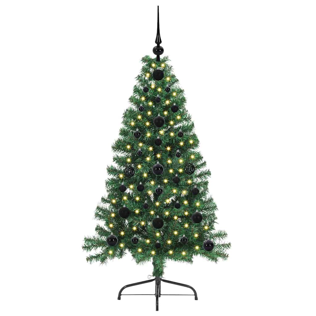 Künstlicher vorbeleuchteter Weihnachtsbaum Grün 120 cm PVC