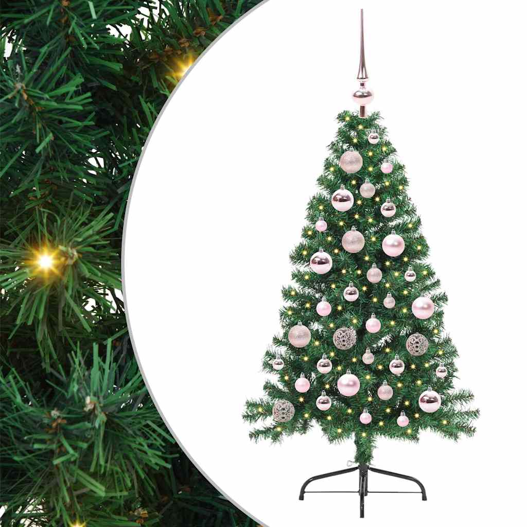 Künstlicher vorbeleuchteter Weihnachtsbaum Grün 120 cm PVC