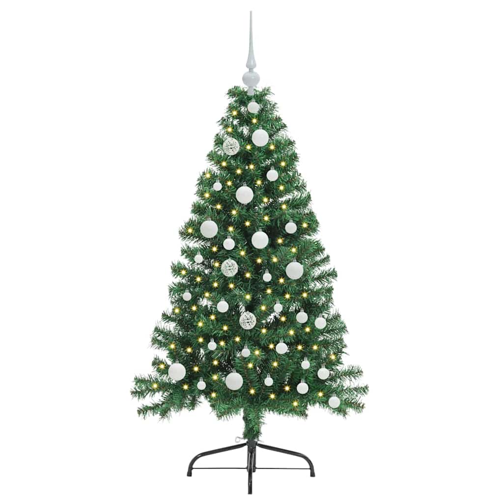 Künstlicher vorbeleuchteter Weihnachtsbaum Grün 120 cm PVC
