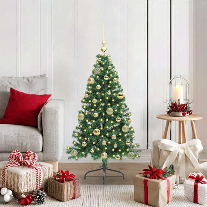 Albero di Natale artificiale preilluminato, verde, 120 cm, PVC