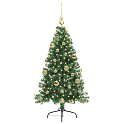Albero di Natale artificiale preilluminato, verde, 120 cm, PVC