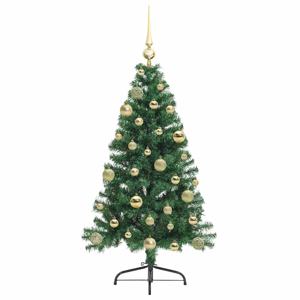 Albero di Natale artificiale preilluminato, verde, 120 cm, PVC