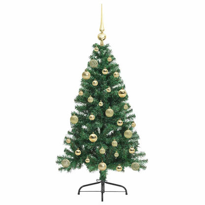 Albero di Natale artificiale preilluminato, verde, 120 cm, PVC