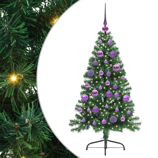Künstlicher vorbeleuchteter Weihnachtsbaum Grün 120 cm PVC